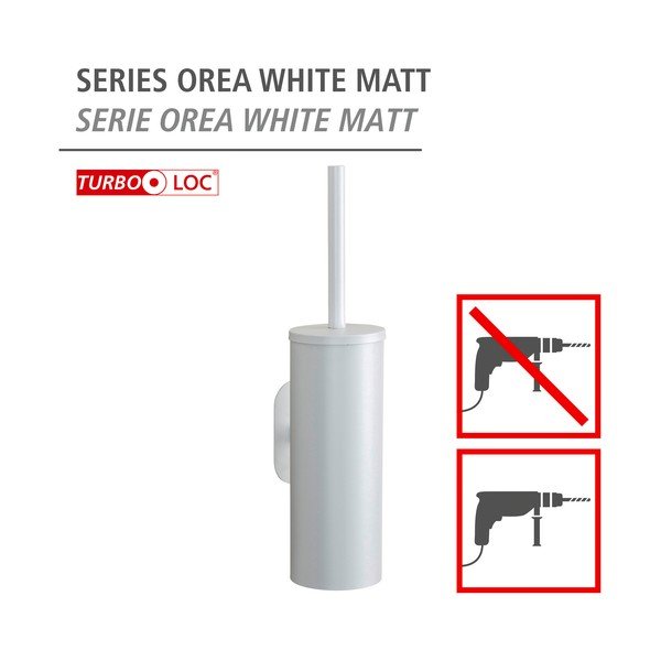 Balta nerūsējošā tērauda pašlīmējoša tualetes birste Orea – Wenko-image-4