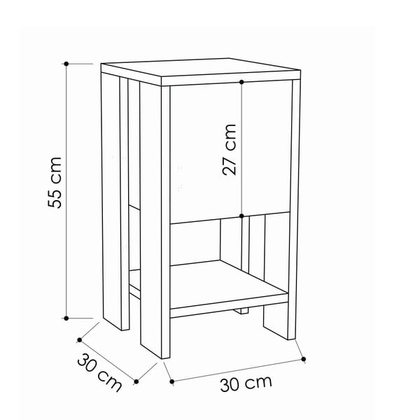 Antracīta naktsgaldiņš ar ozolkoka detaļām Garetto Ema-image-3