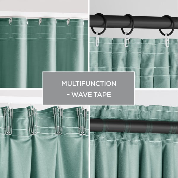 Gaiši zaļš samta daļēji gaismu necaurlaidīgs aizkars 140x270 cm Pleat – Restilo-image-3