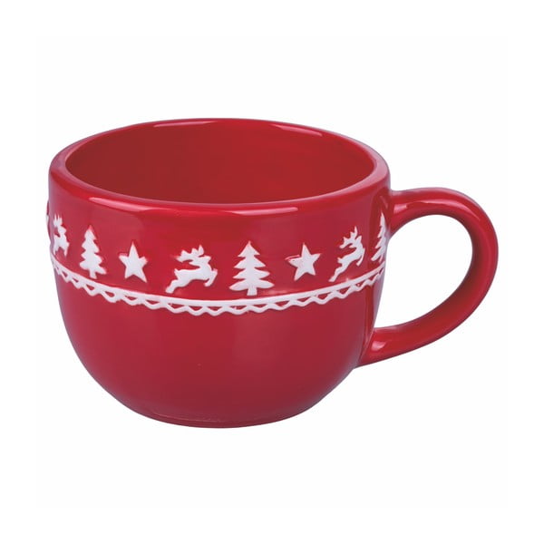 Sarkana keramikas Ziemassvētku krūzīte 410 ml Xmas - Villa d'Este