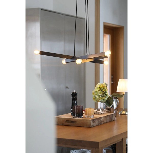 Melna metāla piekaramā lampa Stack – Markslöjd-image-2