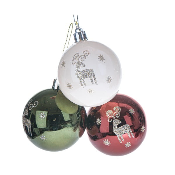 Plastmasas Ziemassvētku eglītes bumbiņas (3 gab.) ø 6 cm – Dakls