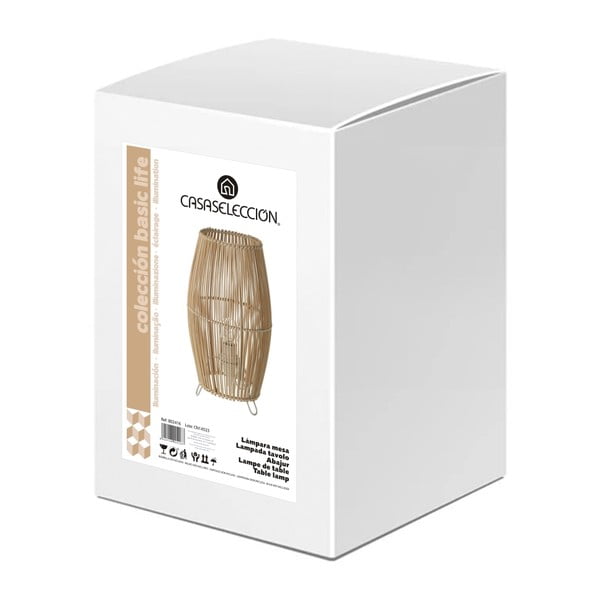 Dabīga toņa bambusa galda lampa ar bambusa abažūru (augstums 29 cm) Natural Way – Casa Selección-image-3