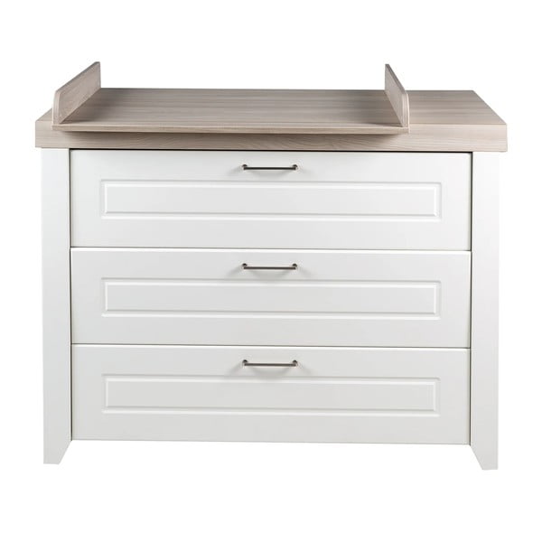 Balta zema bērnu kumode ar gobas imitāciju 120x98 cm Felicia – Roba-image-2