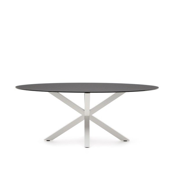 Ēdamgalds ar stikla galda virsmu 100x200 cm Argo – Kave Home-image-2