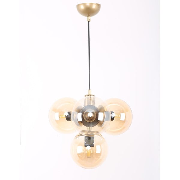 Dzeltena/zelta krāsas piekaramā lampa ar stikla abažūru ø 15 cm Hector – Squid Lighting-image-3