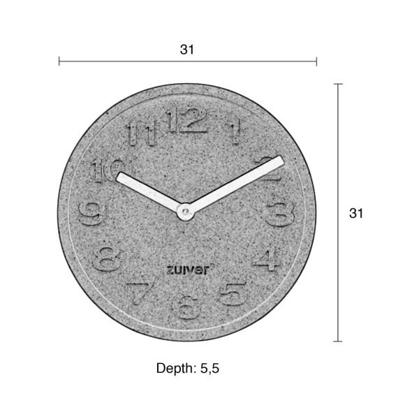 Korķa sienas pulkstenis Zuiver Cork, ø 31 cm-image-1