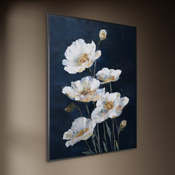 Drukāta glezna ar rāmi 60x80 cm White Poppies – Styler-image-2