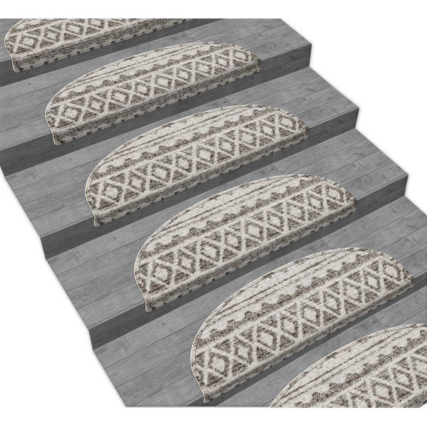 Pelēki kāpņu paklāji (16 gab.) 65x20 cm Cottage Warmth – Vitaus-image-1