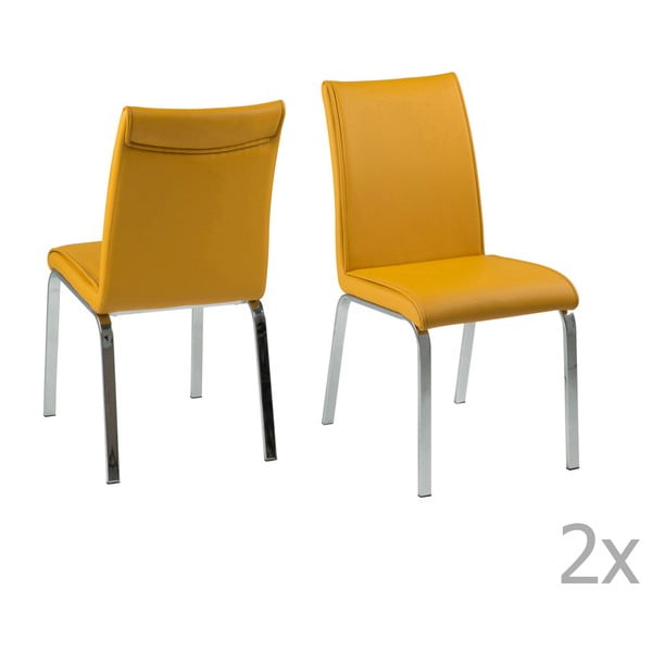 4 dzeltenu ēdamistabas krēslu komplekts Actona Leonora