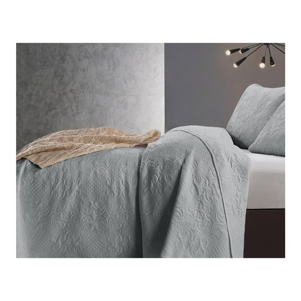 Gaiši pelēks mikrošķiedras pārklājs ar spilvendrānu Dreamhouse Velvet Clara, 180 x 250 cm-image-2