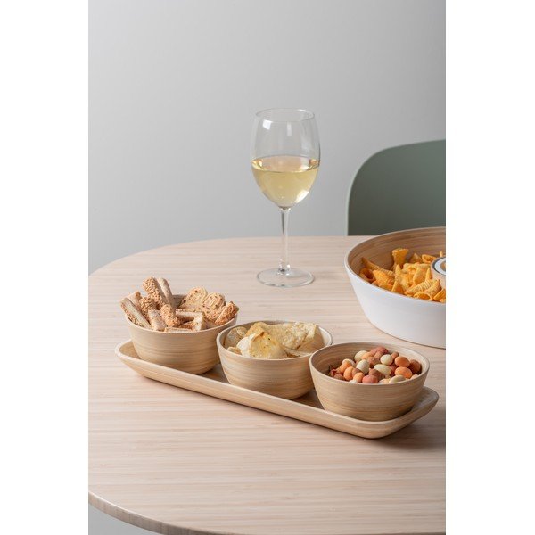 Dabīga toņa bambusa servēšanas trauku komplekts Puro – PT LIVING-image-1