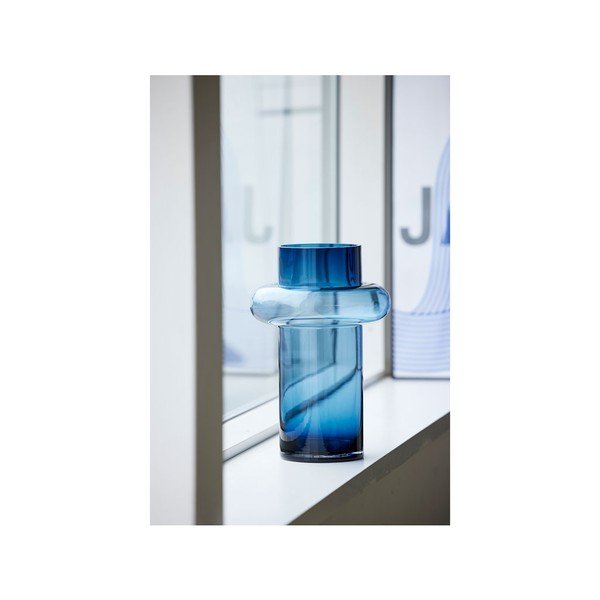 Tumši zila stikla vāze Lyngby Glas Tube, augstums 30 cm-image-3