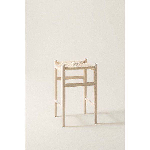 Gaiša dabīga toņa gobas masīvkoka bāra taburete (sēdekļa augstums 63 cm) Nattavaara – Jotex-image-1