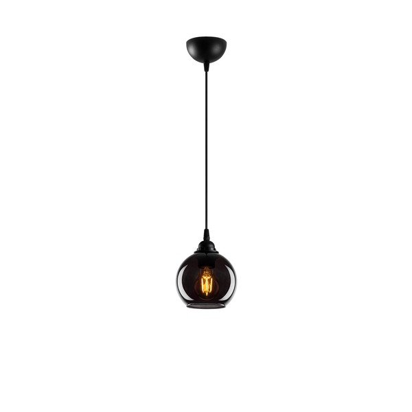 Melna piekaramā lampa ar stikla abažūru ø 15 cm Smoked – Opviq lights-image-2