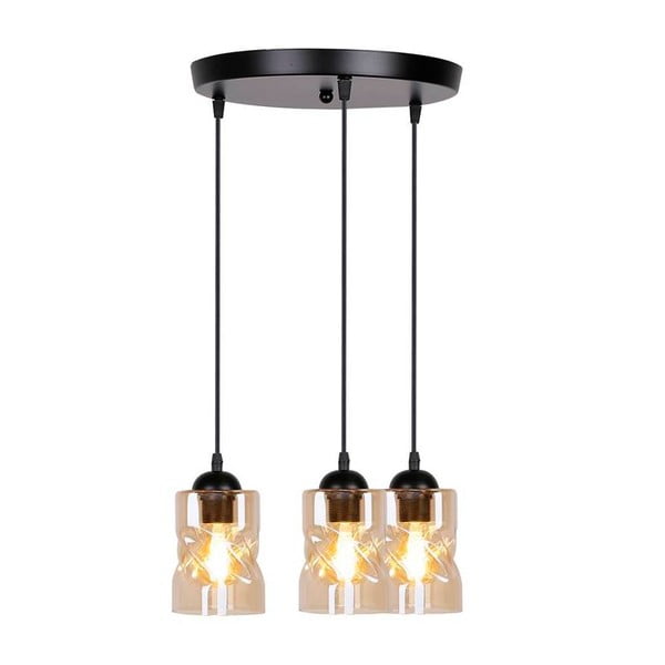 Melna piekaramā lampa ar stikla abažūru Felis – Candellux Lighting-image-4