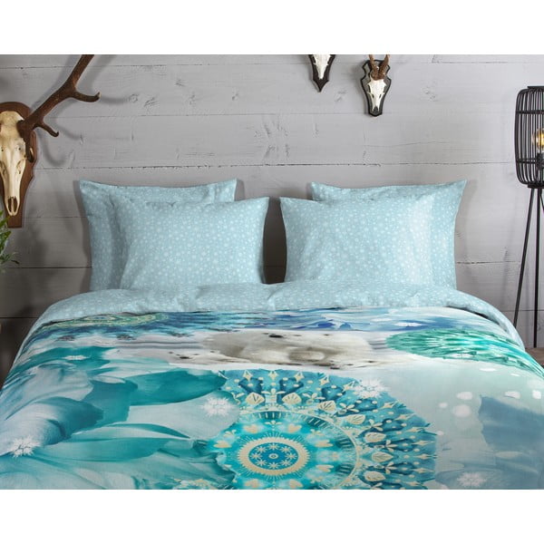 Zila vienguļamā flaneļa gultas veļa 140x200 cm Seppo – HIP-image-2