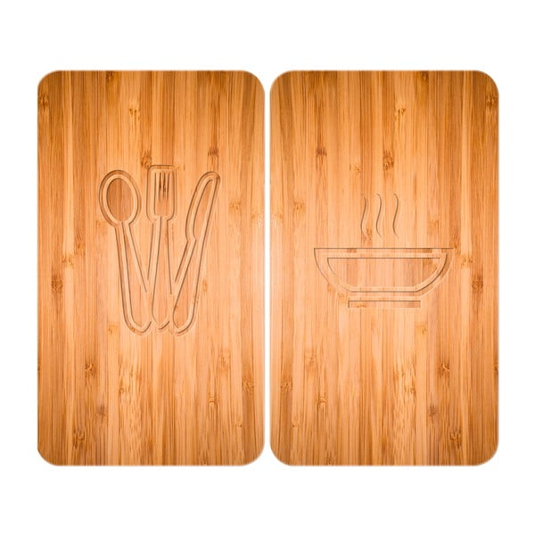 Stikla aizsargplāksnes plītij (2 gab.) Wenko Lunch, 52 x 30 cm