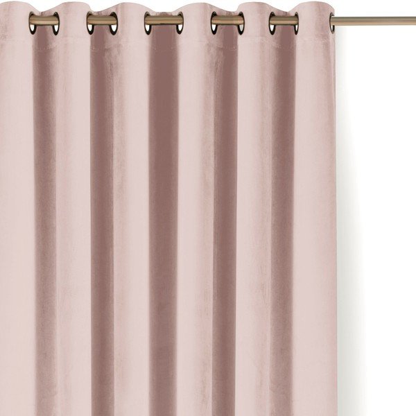 Gaiši rozā samta daļēji gaismu necaurlaidīgs aizkars 140x250 cm Velto – Filumi