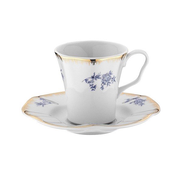 6 porcelāna krūžu un apakštasīšu komplekts Kutahya Miragho