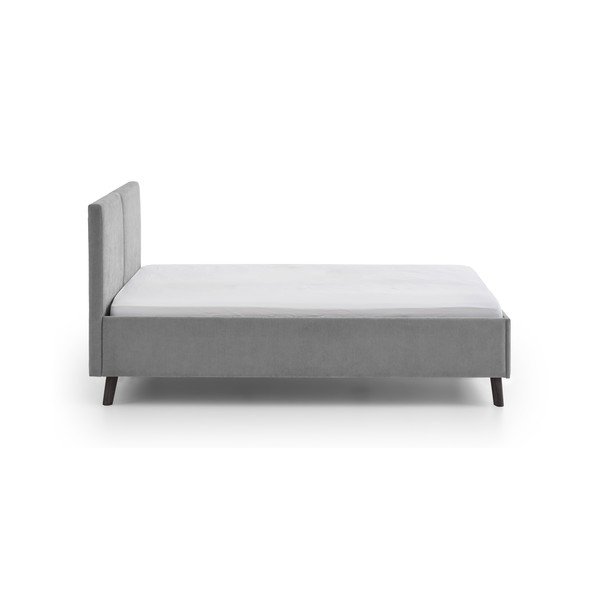 Pelēka polsterēta divvietīga gulta ar redelēm 140x200 cm Piano – Meise Möbel-image-2