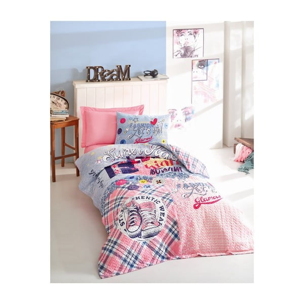 Kokvilnas vienvietīga gultas pārklājs Superstar, 180 x 230 cm