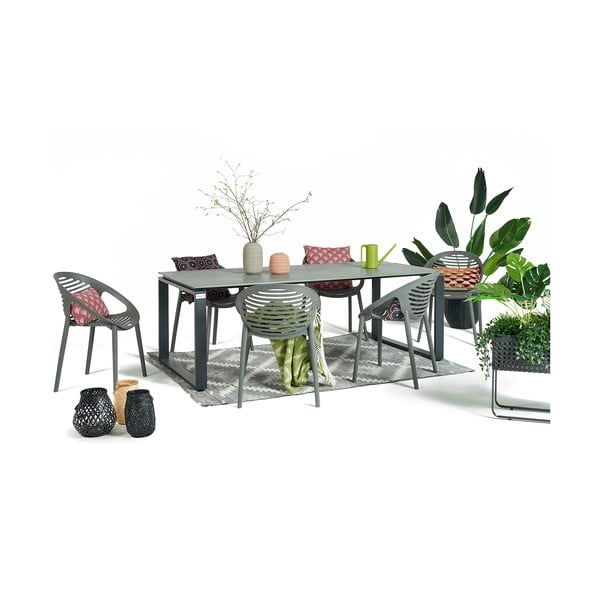 Pelēks dārza mēbeļu komplekts ar 6 krēsliem Le Bonom Joanna Strong-image-2