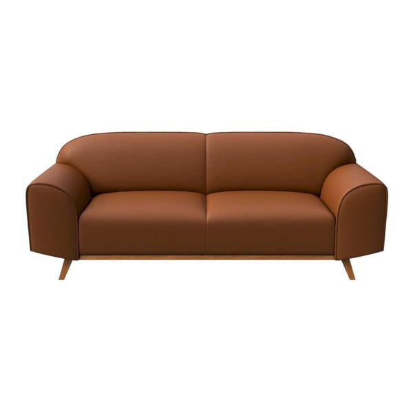 Konjakbrūns ādas dīvāns 193 cm Nesbo – MESONICA