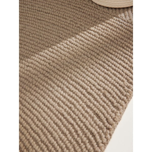 Bēšs ar rokām darināts vilnas celiņa paklājs 80x200 cm Eleni Light Beige – Hanse Home-image-4