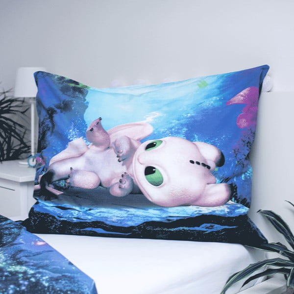 Zila vienguļamā kokvilnas bērnu gultas veļa 140x200 cm How To Train Your Dragon – Jerry Fabrics-image-3