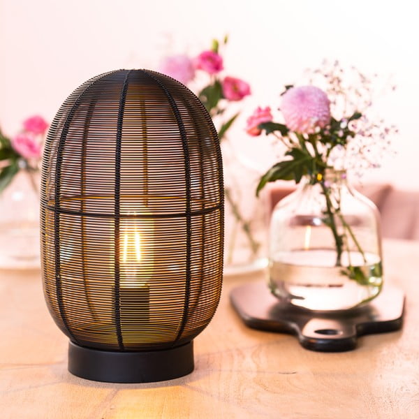 Melna galda lampa (augstums 30 cm) Ophra – Light & Living-image-2