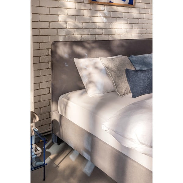 Pelēka polsterēta divvietīga gulta ar redelēm 180x200 cm Noira Slim – Bonami Selection-image-3