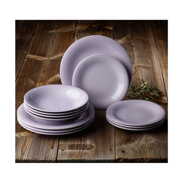 12 gabalu violeta porcelāna trauku komplekts Like by Villeroy & Boch Group-image-1