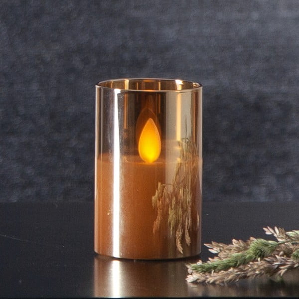 Oranža LED svece no stikla Star Trading M-Twinkle, augstums 7,5 cm-image-1