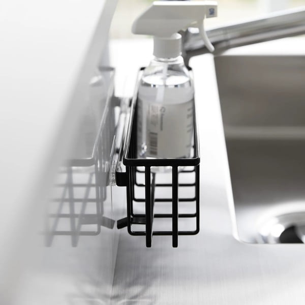 Melns metāla mazgāšanas līdzekļu turētājs ar uzstādīšanu bez urbšanas Film Hook – YAMAZAKI-image-4