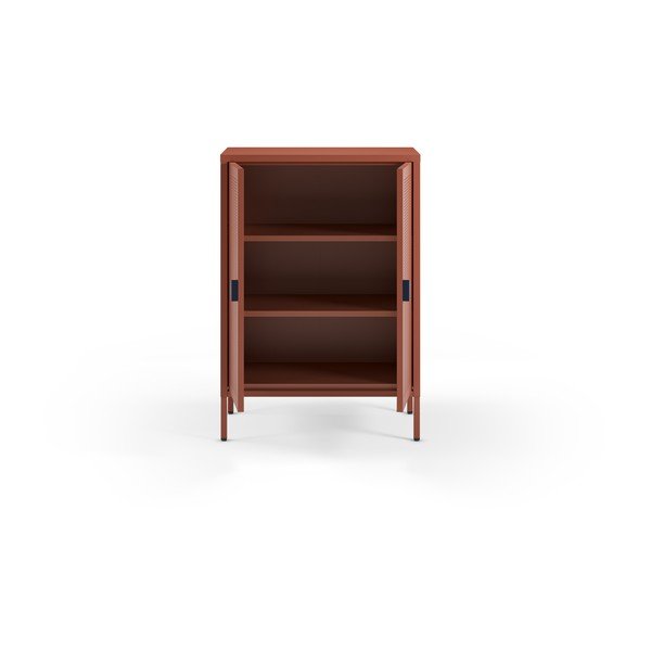 Terakotas oranžs metāla skapītis 70x100x40 cm Sayla – Marckeric-image-3