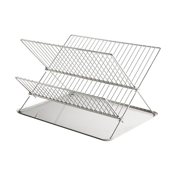 Spīdīgas sudraba krāsas metāla divu līmeņu trauku žāvētājs 41x31 cm Dry-It – Mette Ditmer Denmark