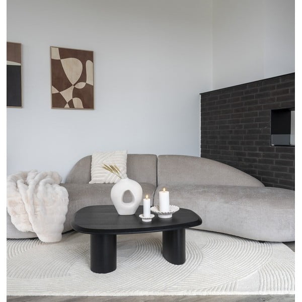 Melns žurnālgaldiņš ar oškoka imitācijas galda virsmu 78x96 cm Tirano – House Nordic-image-1