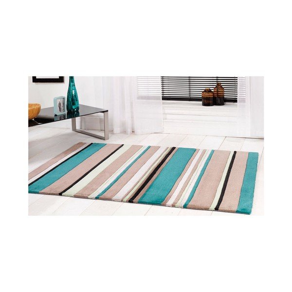 Paklājs Platas svītras Teal, 120x170 cm-image-1