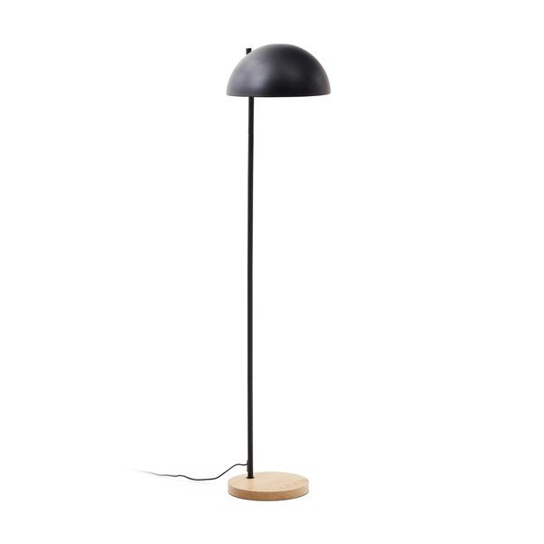 Melna/dabīga toņa stāvlampa ar metāla abažūru (augstums 150 cm) Catlar – Kave Home
