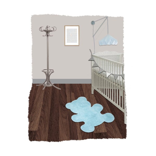 Ar rokām darināts zils bērnu paklājs Nattiot Little Teddy, 80 x 100 cm-image-2