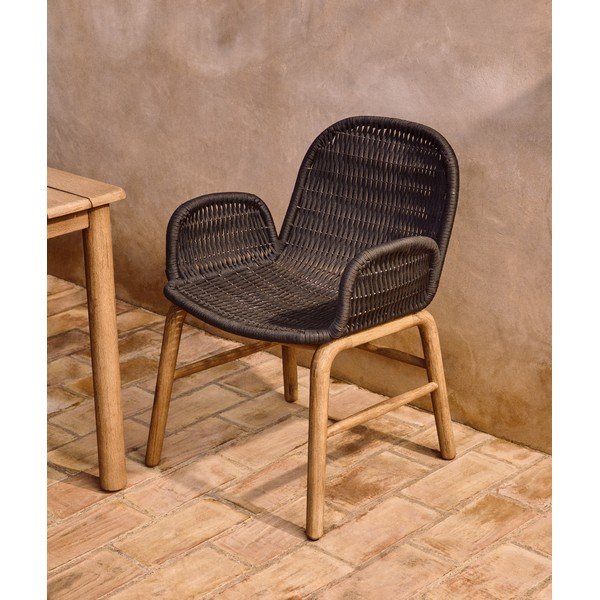 Tumši pelēks dārza krēsls Alipa – Kave Home-image-2