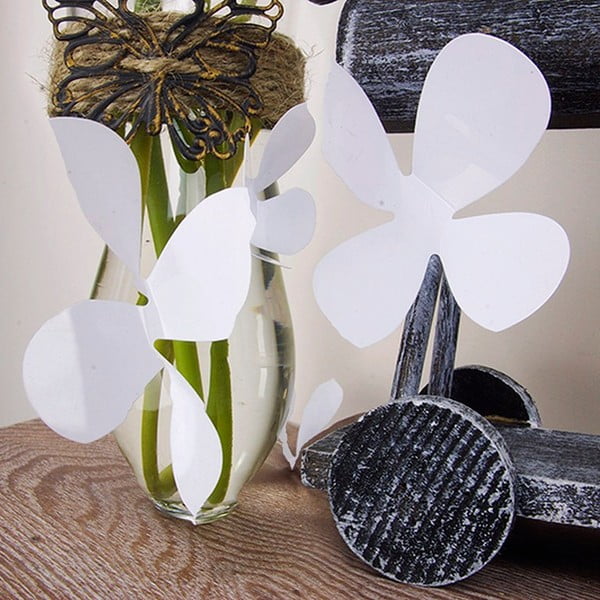 12 baltu līmlīmju 3D uzlīmju komplekts Ambiance Flowers-image-2