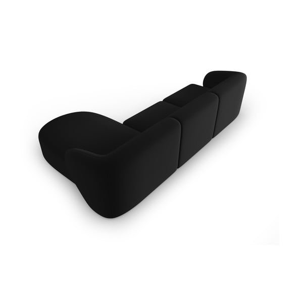 Melns samta stūra dīvāns (ar labo stūri/ar zvilni) Paolo – Milo Casa-image-3