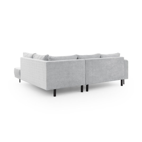 Gaiši pelēks stūra dīvāns no šenila auduma (ar labo stūri/L veida) Mauris  – Ropez-image-3