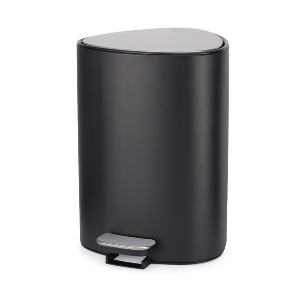 Matēti melna tērauda atkritumu tvertne ar pedāli 5 l EasyStore Luxe – Joseph Joseph