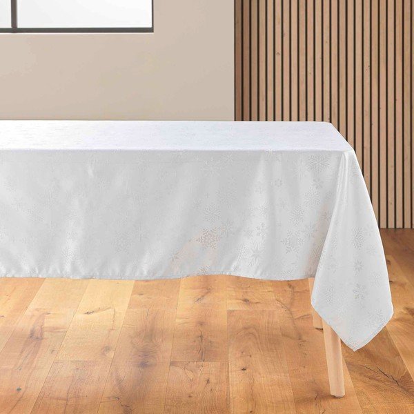 Žakarda galdauts ar Ziemassvētku motīvu 140x300 cm Flocons – douceur d'intérieur