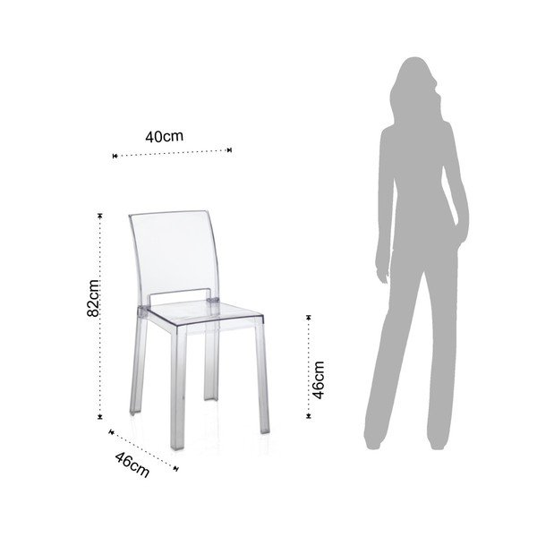 2 caurspīdīgu plastmasas āra pusdienu krēslu komplekts Tomasucci Mia-image-1