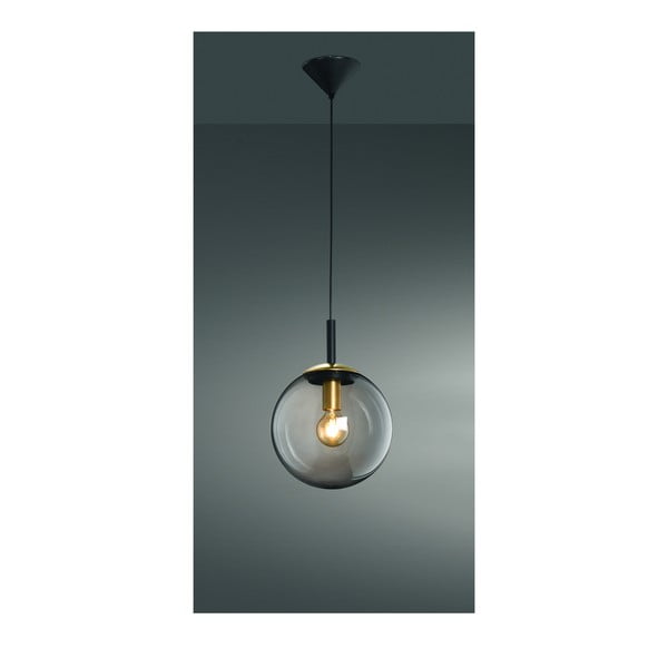 Melna piekaramā lampa no stikla Dini – Fischer & Honsel-image-1