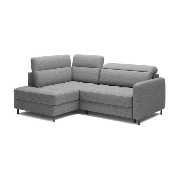 Pelēks samta salokāms/ar uzglabāšanas vietu stūra dīvāns (ar kreiso stūri/L veida) Barea – ELTAP-image-2